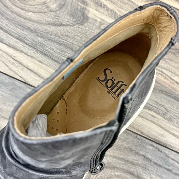 Sofft Portland 9.5M Sporty Ankle Bootie Sneaker Waterproof Leather Black Camo - Picture 8 of 12